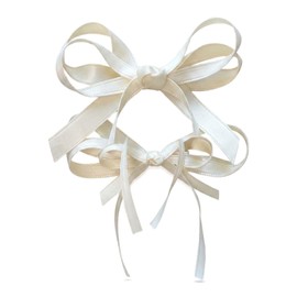 LOHGOU Set of 2, Ribbon, Hair Clip, Small, Children's, Barrette, Hakama, Graduation Ceremonies, Weddings, Recitals, Yukata, Outfit, Hair Accessories (Beige)