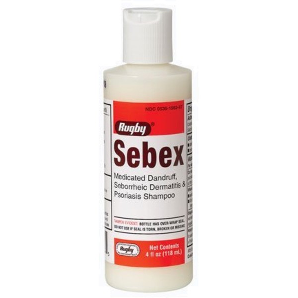 Rugby Sebex Liquid Medicated Dandruff Shampoo 4 oz (Pack of 4)