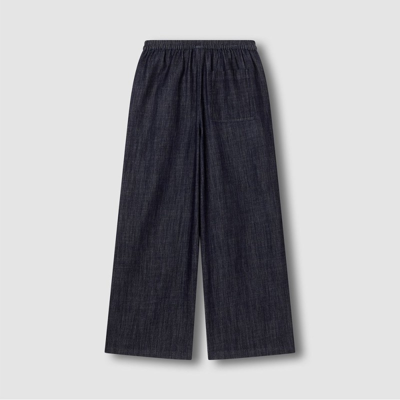 JAJU [JAJU] Women's Relaxed Fit Wide Jeans_Navy