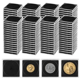 Fansunta 160 Pcs Adjustable Acrylic Coin Collection Cases with Sponges, Coin Snap Holder, Silver Dollar Protection Cases for Collectors, Coin Dollar Collection Supplies for Small Coins(16mm-36mm)