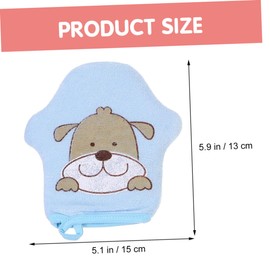 Baluue 6Pcs Cartoon Bath Gloves Gentle Wash Mitts for Soft Exfoliating Shower Tools for Massage Cleansing Multi Color Yellow Blue Pink