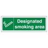 VSafety 57015AX-R"Designated Smoking Area" Prohibition Sign, Rigid Plastic, Landscape, 300