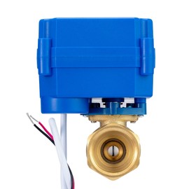 1" Motorized Ball Valve Brass Ball Valve with Standard Port, 9-24V AC/DC and 2 Wire Auto Return Setup