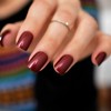 CoolNail Red Wine False Nails Tips Solid Color Square Full