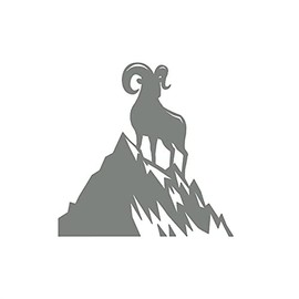 Ram Big Horn Sheep On Rocks NOK Decal Vinyl Sticker |Cars Trucks Vans Walls Laptop|Gray |5.5 x 5.5 in|NOK1530