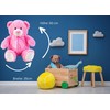 Lifestyle & More Teddy Bear Cuddly Bear Pink with Bow