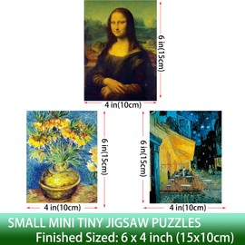 3 Pack Small Jigsaw Puzzles for Adults Challenging Puzzle Mini Jigsaw Puzzles for Adults 150 Pieces Puzzles 6 x 4 Inches
