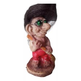 CEB Troll De 10 Cm Con Pelo De Lana De Oveja Y Ojos De Cristal
