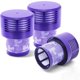 Polj - Compatible with filters for Dyson V10 SV12 - Economy set 3 replacement filters washable with brush and cleaning cloth