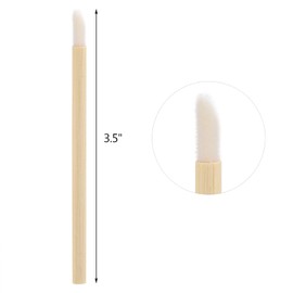 200pcs Disposable Bamboo Handle Lip Brushes Lipstick Lip Gloss Wands Applicator Makeup Tool