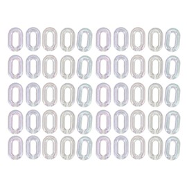 50PCS Acrylic Linking Rings Transparent DIY Assemblable Transparent Color Plating Acrylic Chain Link for DIY Crafts Bags