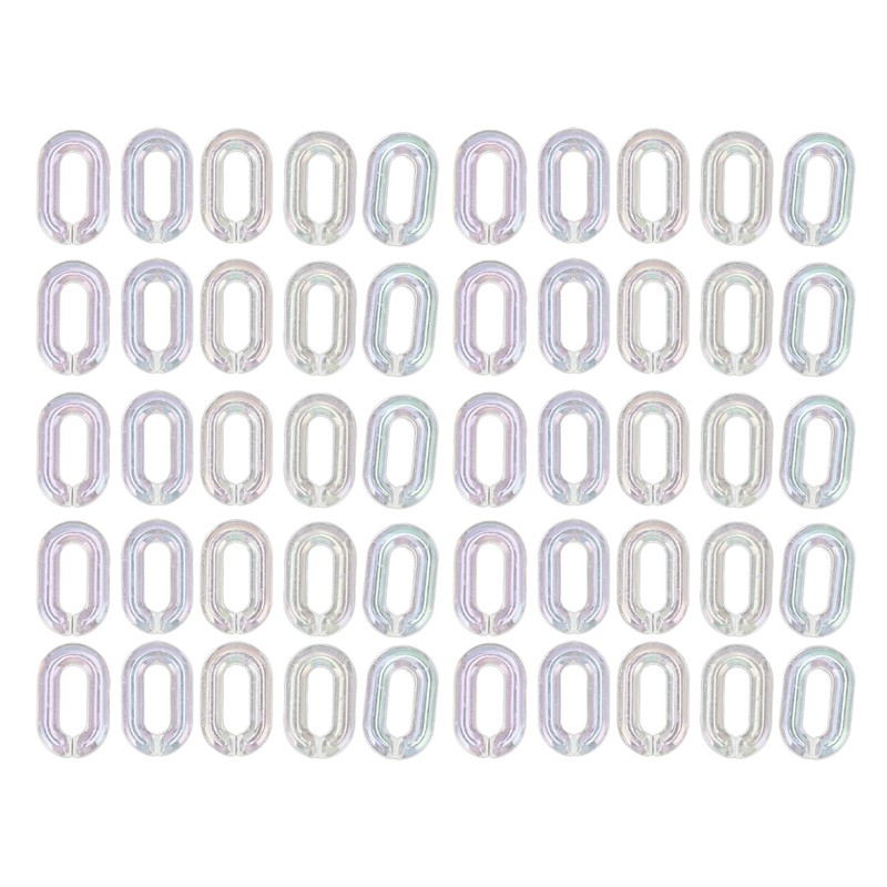 50PCS Acrylic Linking Rings Transparent DIY Assemblable Transparent Color Plating
