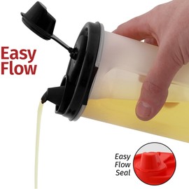 SIGNORA WARE NON-DRIP SPOUT Olive Oil dispenser bottle, Airtight Leakproof Oil Dispenser for kitchen, Wide mouth Easy Fill Oil and Vinegar Dispenser, Set of 4, 2-15 & 2-21 oz.