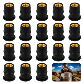Well Nuts Kit 20PCS M5 Rubber Well Nuts Replacement Windscreen Hardware Windshield Bolts for Motorcycles Kayak Canoe Boats