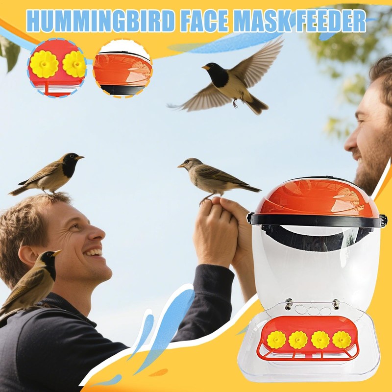 Hummingbird Hat Feeder for Head - Wild Bird Feeders,4 Feeding