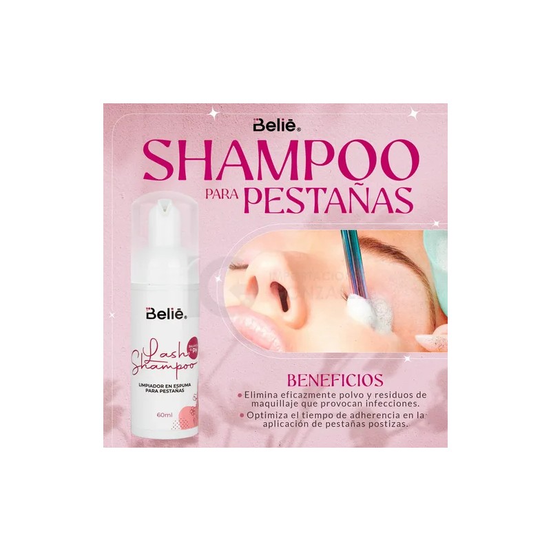 Kit Lash Shampoo Espuma Y Brocha Para Extensiones Pestañas