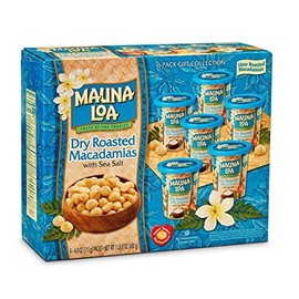 Mauna Loa Dry Roasted Macadamia Nuts 4.0oz Tin Can (Pack of 6)