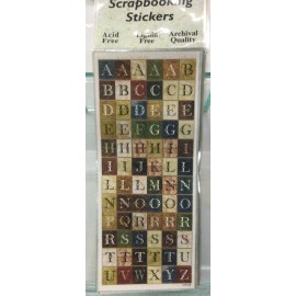 Sticker King 2 LARGE sheets ABC Leather Rivets Upper Case Scrapbook Stickers NIP