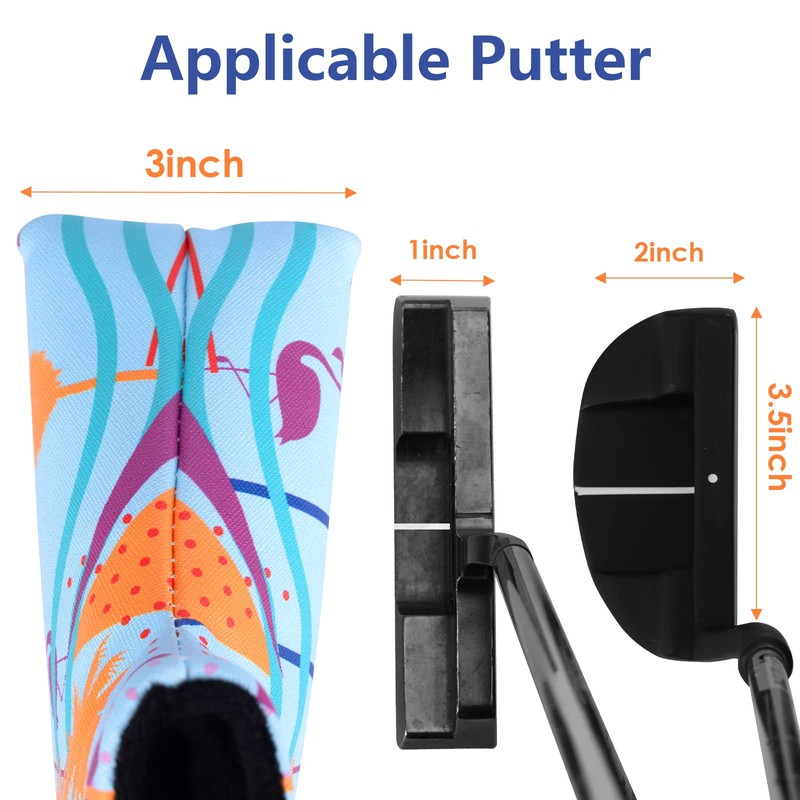 Lusehieon Leather Blade Putter Cover Magnetic, Golf Blade Putter Headcover