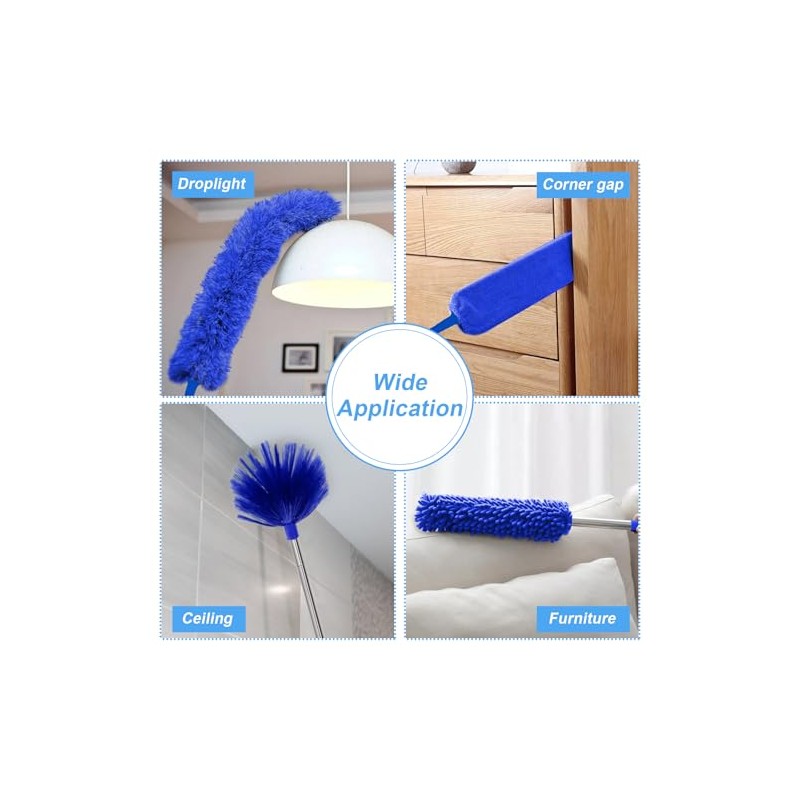 5 en 1 Kit de plumeros, plumeros para limpieza (azul)