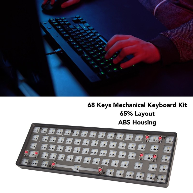 Mechanical Keyboard Kit 68 Keys 2.4G BT Wired Mode 65%