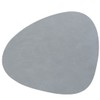 LindDNA Curve 990554 Glass Coaster Recycled Hippo Leather in Silver