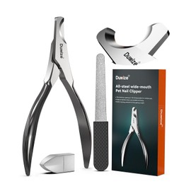 Duwize Dog Nail Clippers - All Steel Material, 1.22-Inch Large Opening, Built-in Spring, No Fur Pinch, for Medium to Large Dogs and Cats, Professional Pet Nail Trimmers, With Free Nail File (Polished)