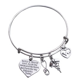 Infinity Collection Nurse Bracelet, Nurse Prayer Charm Bracelet, Nurse Bangle, Nurse Gifts for Women, RN/LPN Gift Sets, Future Nurse Gift Ideas