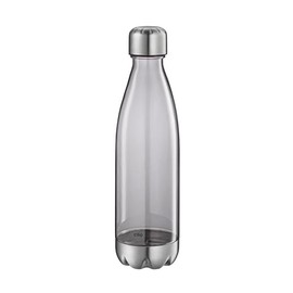 cilio Elegant Grey Transparent Drinking Bottle, 700 ml, Tritan/Stainless Steel Satined, BPA-Free, Suitable for Carbonated Drinks, Break- and Leak-Proof, with Screw Cap, Drinks up to 50 °C
