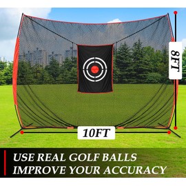 Golf Practice Hitting Nets for Backyard Driving Indoor Use Heavy Duty Practice Golf Driving Pitching Nets for Backyard Premium Portable Golfing Ball Netting Cages with Frame and Target
