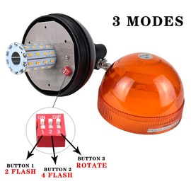 JALN7 LED Beacon Lights Emergency Flashing Amber Rotating Strobe Tractor 12v/24v 40LED with Flexible Base for John Deere Case IH New Holland Massey Ferguson Caterpillar Versatile Challenger AGCO