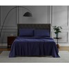 Linen Closet Luxury Brushed Microfiber 4-Piece Sheet Set, Full, Navy