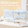 UUYUUY Quilted Cotton Makeup Bag, Blue Bow, Literature and Art