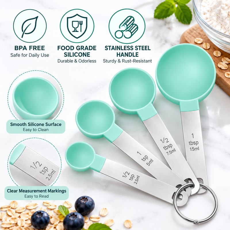 8-Piece Measuring Cups & Spoons Set for Cooking – Stackable