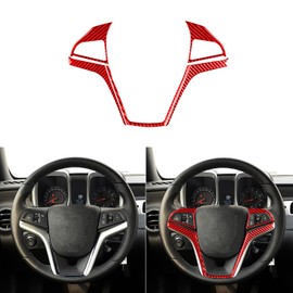 PJFUS Center Console Sticker Compatible with Camaro 2012-2015 (Steering Wheel Decal red)