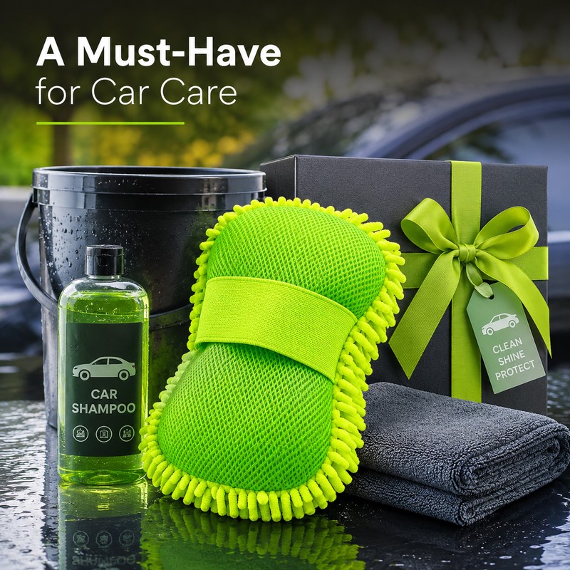 Microfiber Car Wash Mitt for Vehicle Cleaning – Soft Chenille