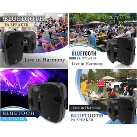 Harmony Audio HA-L15BA Pro DJ Live Series Bluetooth 15" Powered 1200W PA Speaker