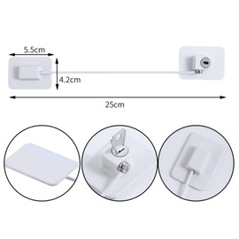 Pack of 2 Fridge Locks, No Drilling Fridge Cabinet Doors, Children's Safety Lock with 4 Keys, for Fridge, Washing Machines and Doors