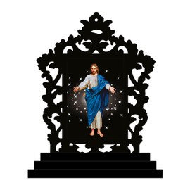 Vprint Wood Jesus Crist Showpiece, 10x12x1 cm, Multicolour