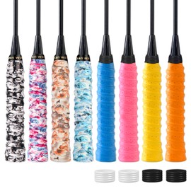 12Pcs Tennis Racket Grip Tape, Multicolor Pickleball Paddle Grip Tape with Racket Grip Bands, Anti-Slip Tennis Overgrip Grip Tape Badminton Racket Grip Tape for Sports Activities