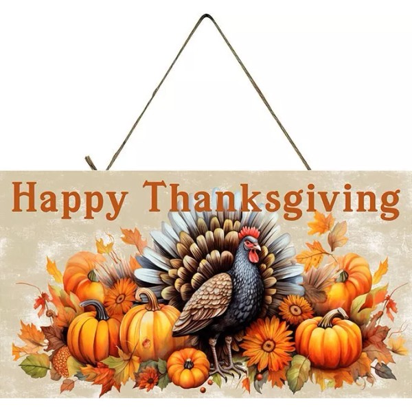 Twisted R Design Happy Thanksgiving Pumpkins and Turkey Printed Handmade