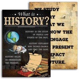 Jinniee Set 2pcs History Posters History Classroom Poster Quotes Motivation History Posters for Classroom Decoration History Teacher gift History Teacher History Professor Social Studies Room