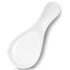 GDCZ Porcelain Spoon Rest - Large Spoon Holder Utensil Rest for Kitchen Counter Stove Top, Dishwasher Safe (White)