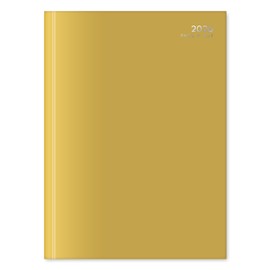 2026 A4 Day a Page Diary - Appointment Times Full Year Hardback UK Planner - for Home Office School & Work (Mustard)