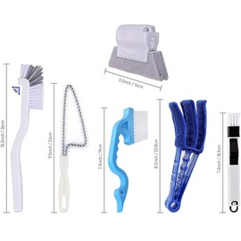 Haobase 6Pcs Window Cleaning Brush Set, Home Deep Cleaning Tool Kit for Groove, Track, Sill, Gap, Baseboard, Blinds