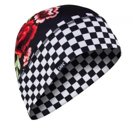 Zan® Helmet Liner/Beanie SportFlex® Series Checkered Floral