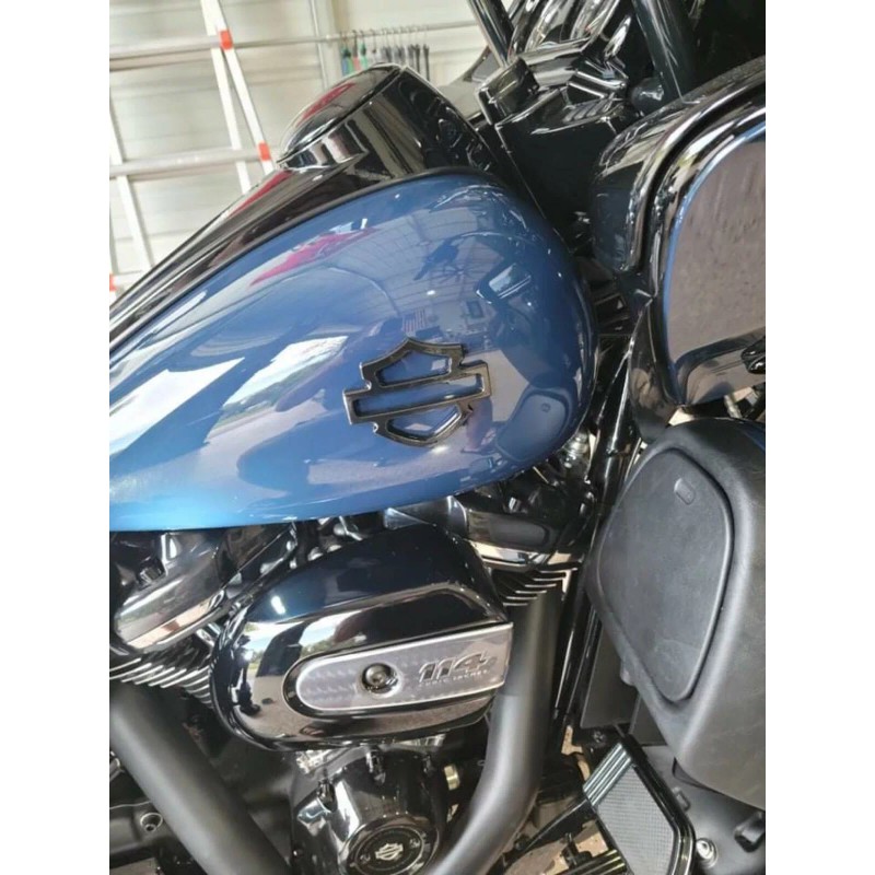 Custom RAW METAL Harley CVO Tank Emblems (set of 2)