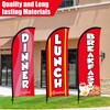 Buryeah 3 Sets Breakfast Lunch Dinner Feather Flags for BBQ