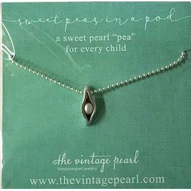 The Vintage Pearl - 18" Charm Necklace - 1 Mini Sweet Pea in a Pod