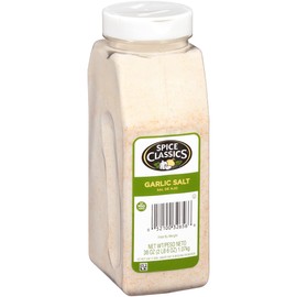 Spice Classics Garlic Salt, 38 oz - One 38 Ounce Container of Bulk Garlic Salt Seasoning, Ideal for Adding Flavor to Meats, Seafood, Potatoes, Pasta and More